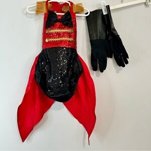 Iefiel Toddler Girl Ringmaster Circus Leader Costume Red Black Size 18-24 M EUC